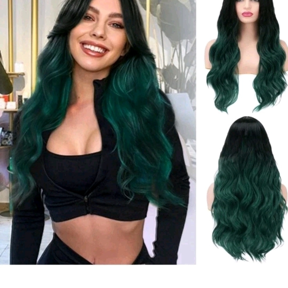 Emerald Green Ombre Wig